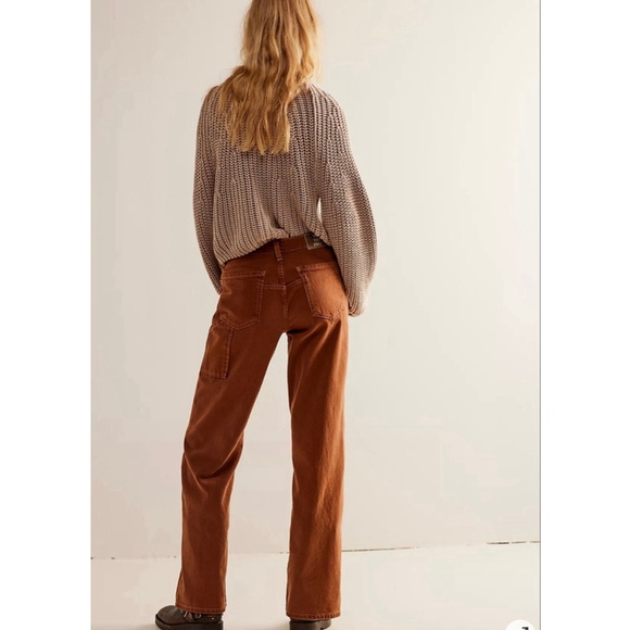 Free People We The Free Tinsley Baggy High-Rise Jeans NWOT Size 24 Chocolate - Picture 3 of 7